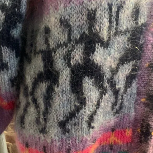 Vintage Siochain Mohair Ireland Handloomed Oversized Cardigan Womens Size M - Picture 8 of 11